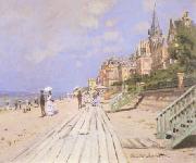 Claude Monet Beach at Trouville oil painting reproduction